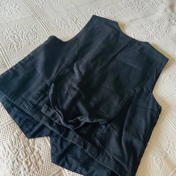 Vintage Vest Paul Harris Design Black Cotton Size S Embroidered Pumpkins Boho - Picture 7 of 7